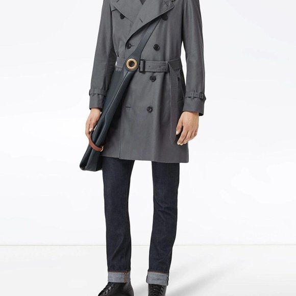 ジャケット・アウター Burberry Chelsea medium 46 Burberry Men's The Chelsea Mid-length Black Trench Coat
